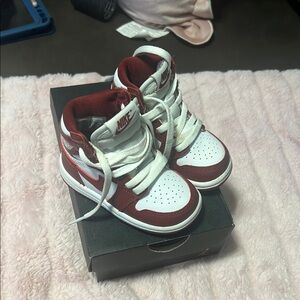 Nike Kids Burgundy and White Sneakers